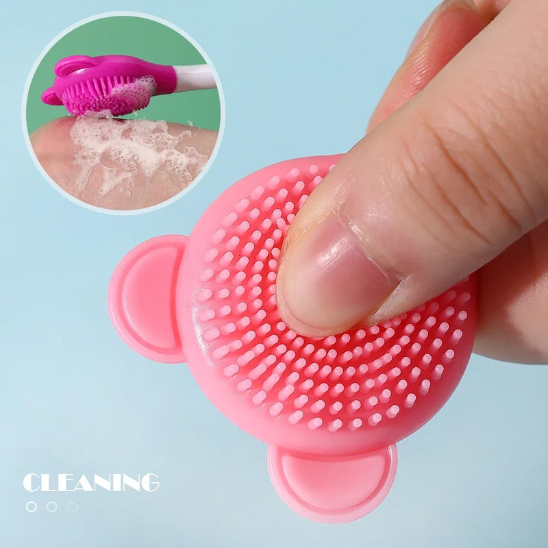 Double Head Facial Mask Brush - Silicone Applicator & Spatula for Skin Cleansing & Makeup Tools