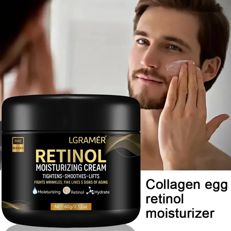 Men's Retinol Face Cream - Wrinkle Removal, Firming, Lifting, Whitening, Brightening, 60g