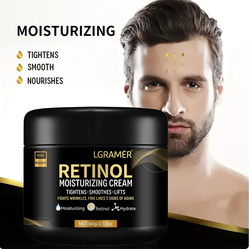 Men's Retinol Face Cream - Wrinkle Removal, Firming, Lifting, Whitening, Brightening, 60g