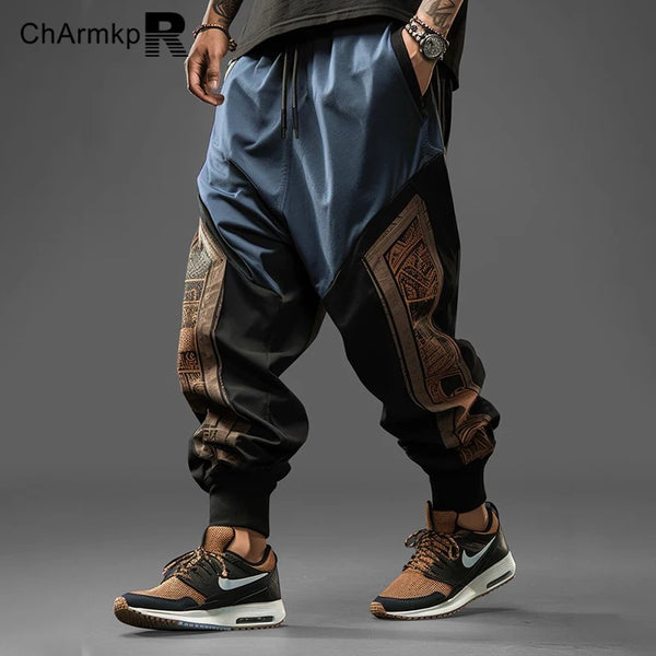 Men's Summer 2024 Vintage Ethnic Pants - Loose Drawstring Waist, Streetwear Sweatpants