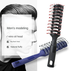 Men's Plastic Vent Hair Brush Comb - Anti-Static, Massage Hair Care, Nine-Row Styling Comb for Curly Hair