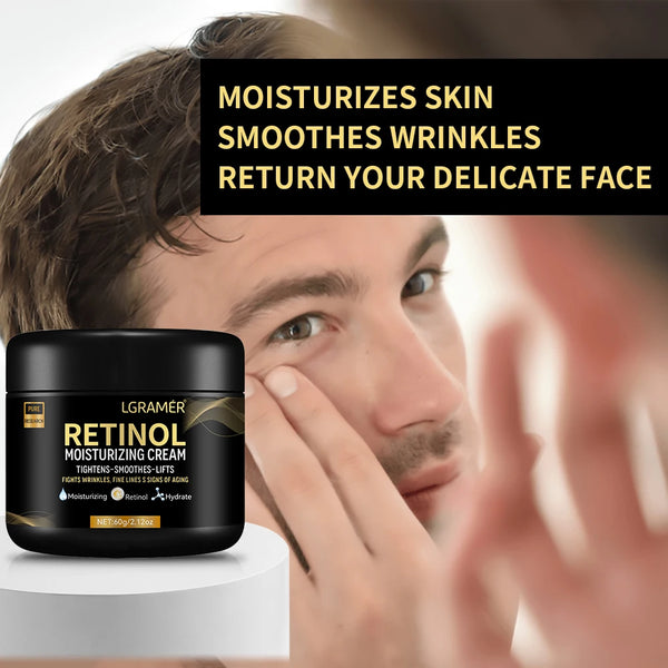 Men's Retinol Face Cream - Wrinkle Removal, Firming, Lifting, Whitening, Brightening, 60g