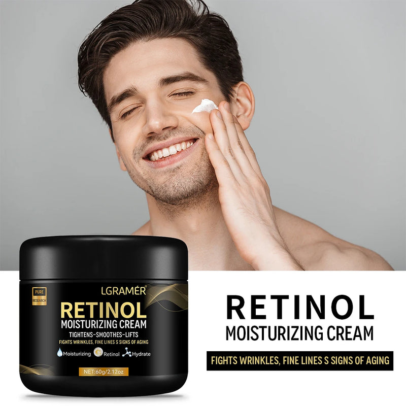 Men's Retinol Face Cream - Wrinkle Removal, Firming, Lifting, Whitening, Brightening, 60g