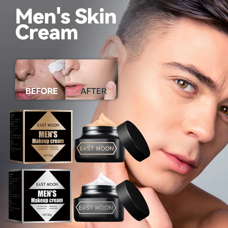 Men's Makeup Cream - Acne Mark Concealer, Hydrating & Moisturizing, Oil Control, Shrink Pores, 50g